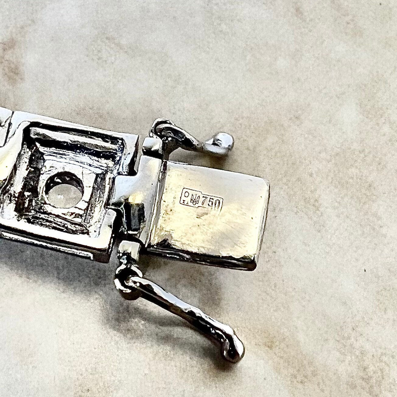 Fine Vintage 18 Karat White Gold 3.55 Carats Rose Cut Diamond Tennis Bracelet - WeilJewelry