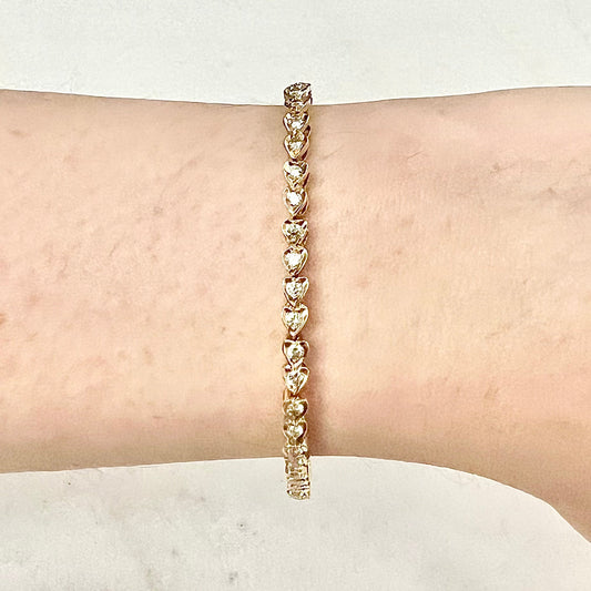 Fine Vintage 18 Karat Yellow Gold 1.20 Carat Diamond Tennis Bracelet - WeilJewelry