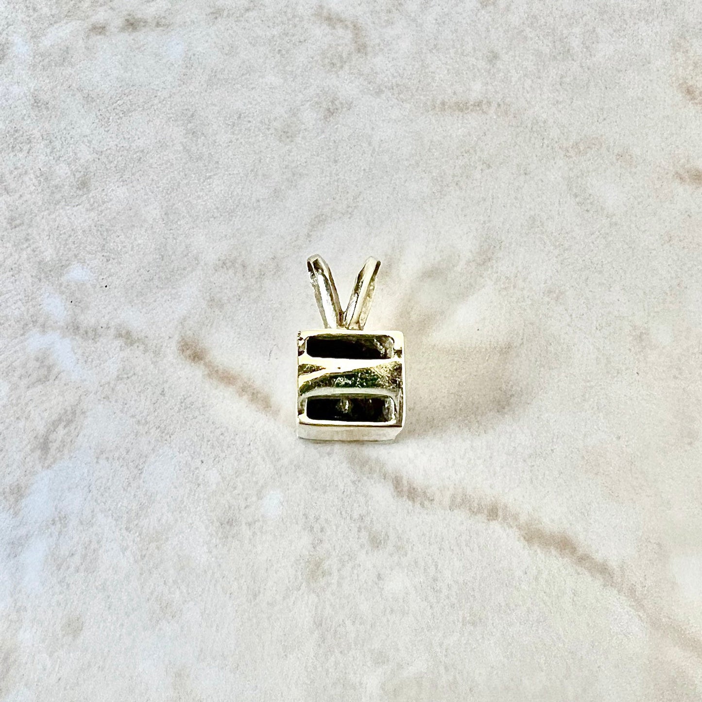 14 Karat Two - Tone Gold 0.10 Carat Diamond Solitaire Pendant - WeilJewelry