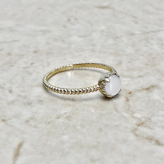 Italian 14 Karat Yellow Gold Moonstone Ring - WeilJewelry