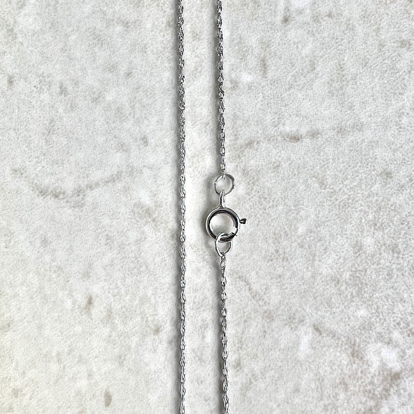 Lightweight 10 Karat White Gold 17.75 Inches Rope Chain Necklace - WeilJewelry