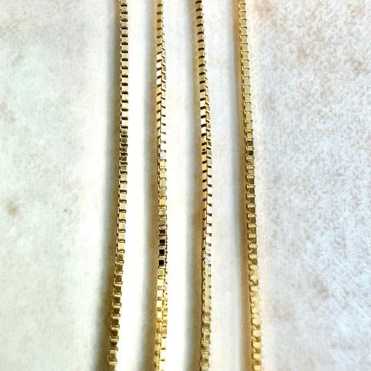 Lightweight 16 Inch 14 Karat Yellow Gold Box Chain Necklace is - WeilJewelry