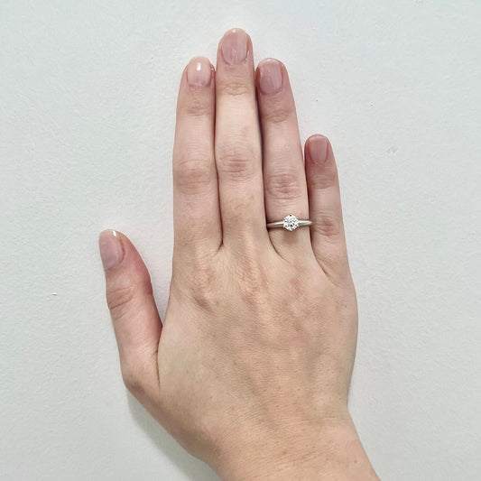Platinum Tiffany & Co. 0.66 Carat E VS1 Round Diamond Solitaire Engagement Ring - WeilJewelry