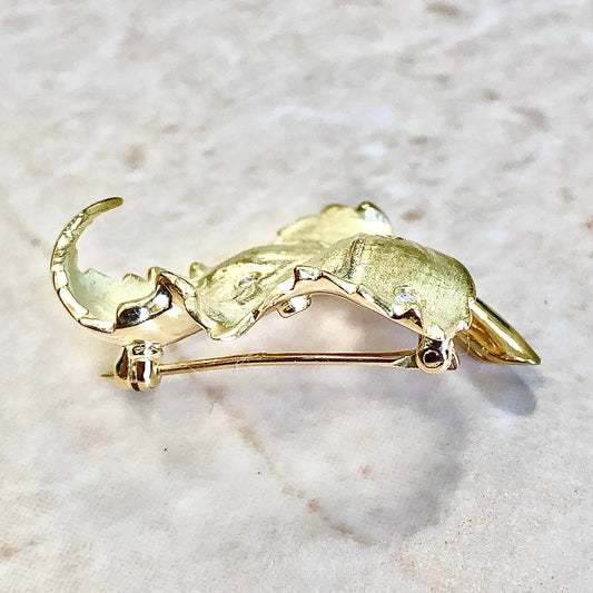 Rare Vintage 18 Karat Diamond Leaf Brooch Signed Asprey - WeilJewelry