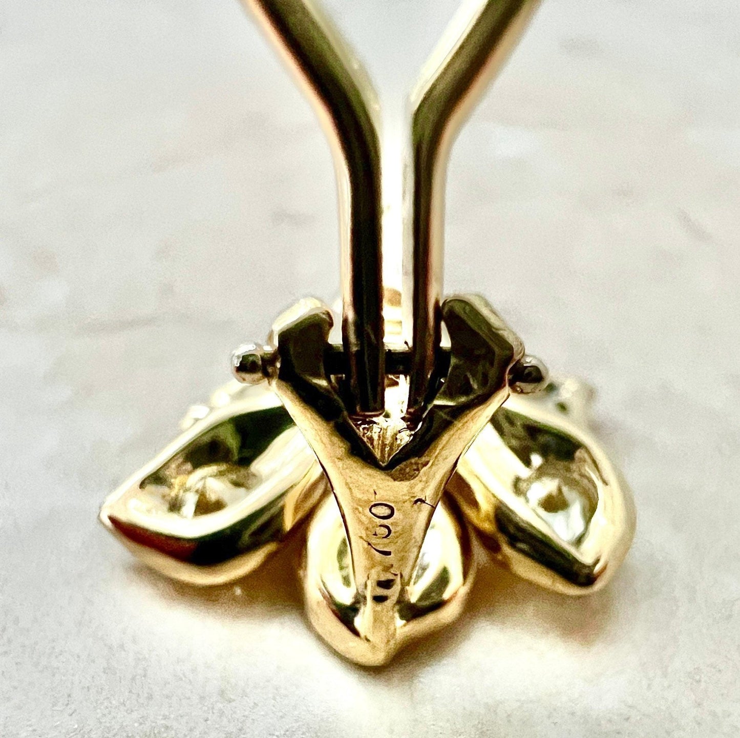 Rare Vintage Handcrafted 18 Karat Yellow Gold Natural Yellow Diamond Flower Earrings By Carvin French - WeilJewelry