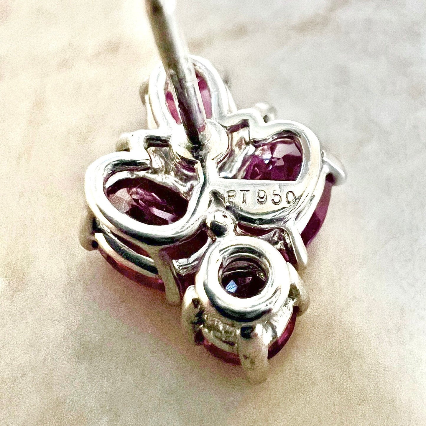 Very Fine Handcrafted 950 Platinum & 18 Karat White Gold Burmese Ruby & Diamond Earrings - WeilJewelry