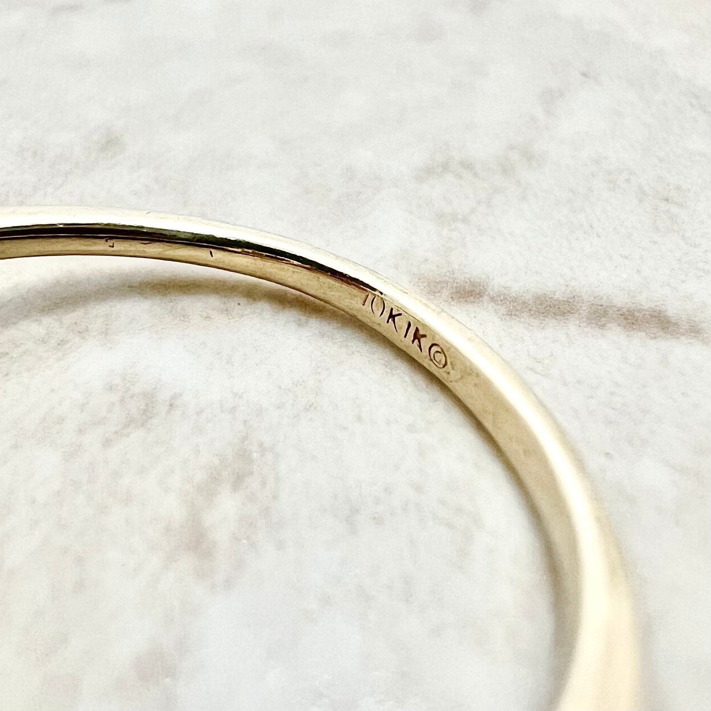 Vintage 10 Karat Yellow Gold Synthetic Blue Stone & Diamond Halo Ring - WeilJewelry