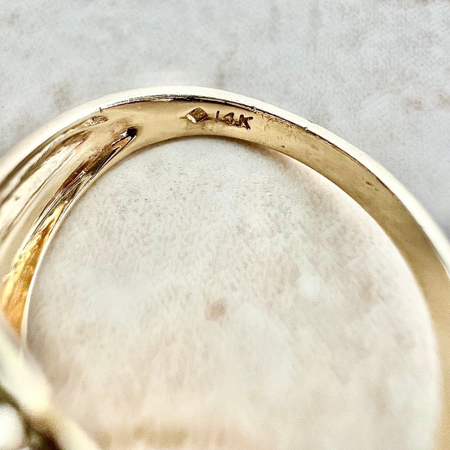 Vintage 14 Karat Two - Tone Gold 1/2 Carat Diamond Cluster Ring - WeilJewelry