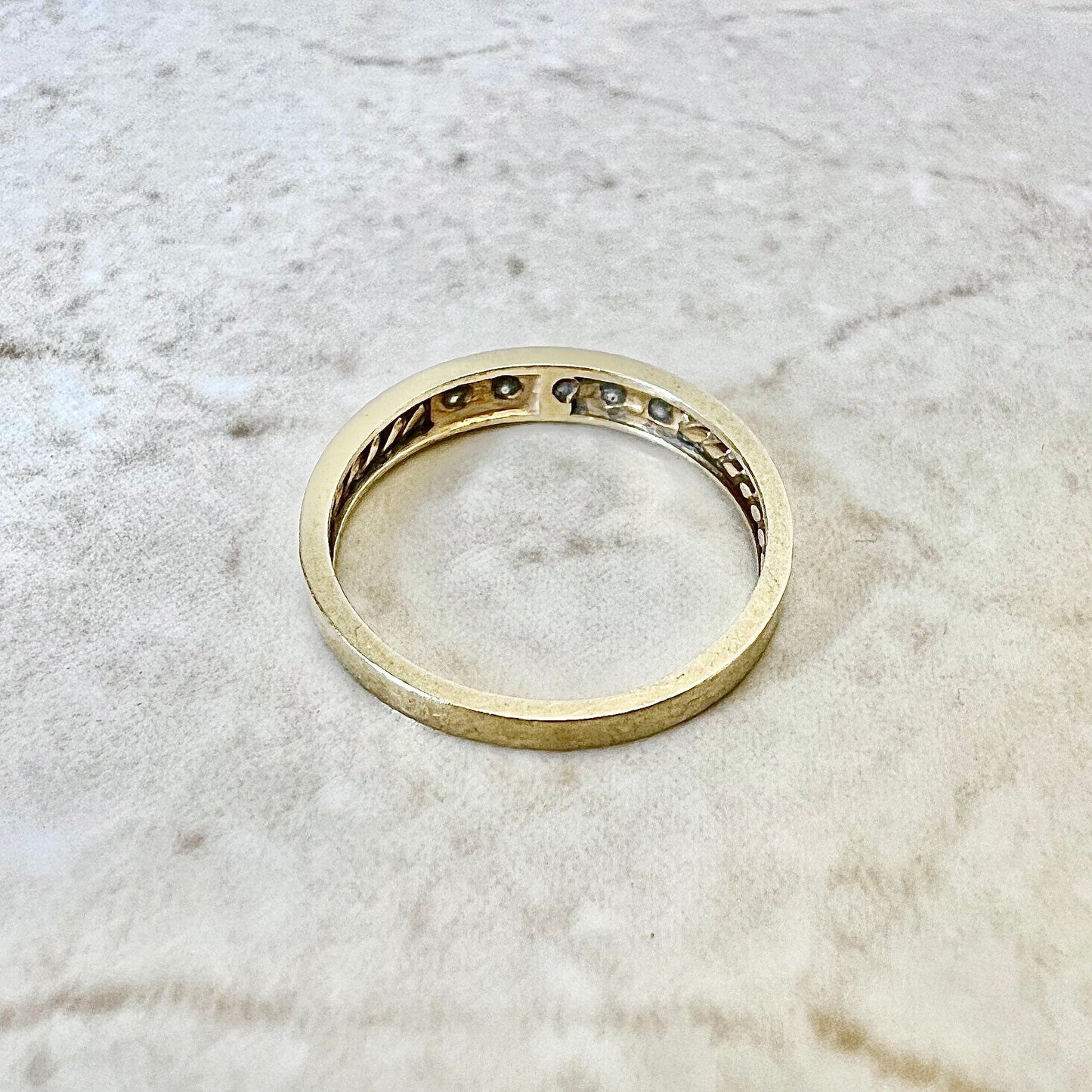 Vintage 14 Karat Yellow Gold Diamond Band Ring - WeilJewelry