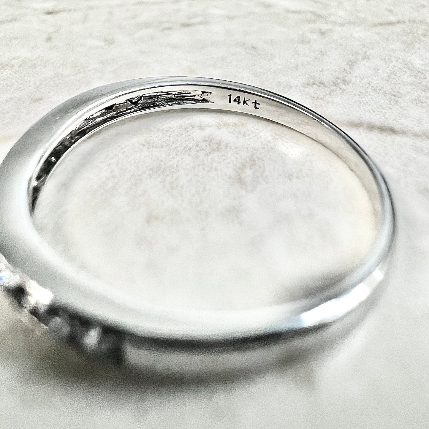 Vintage 14 Karat White Gold 1/4 Carat Diamond Half Eternity Ring - WeilJewelry