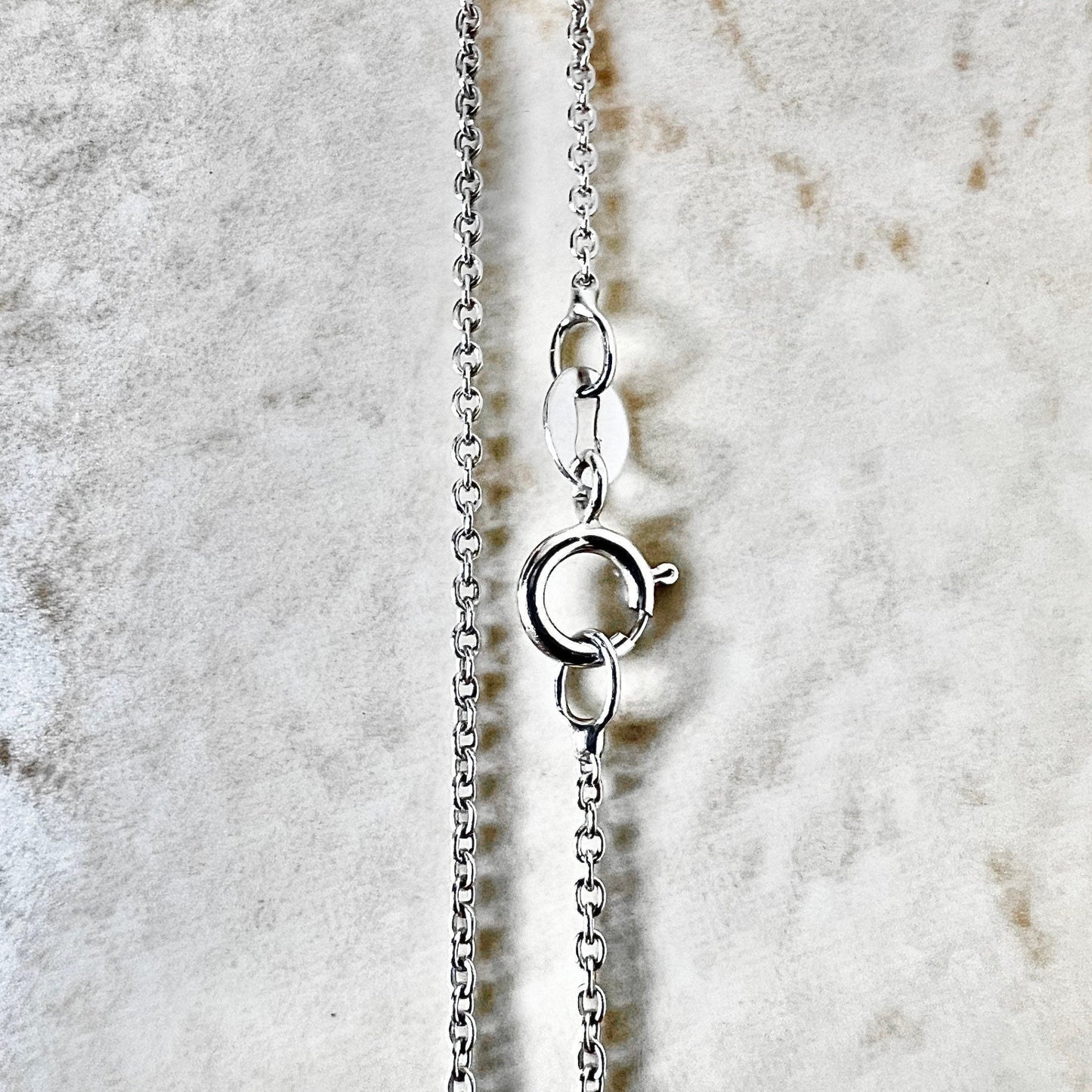 Vintage 14 Karat White Gold 20 Inches Cable Chain Necklace - WeilJewelry