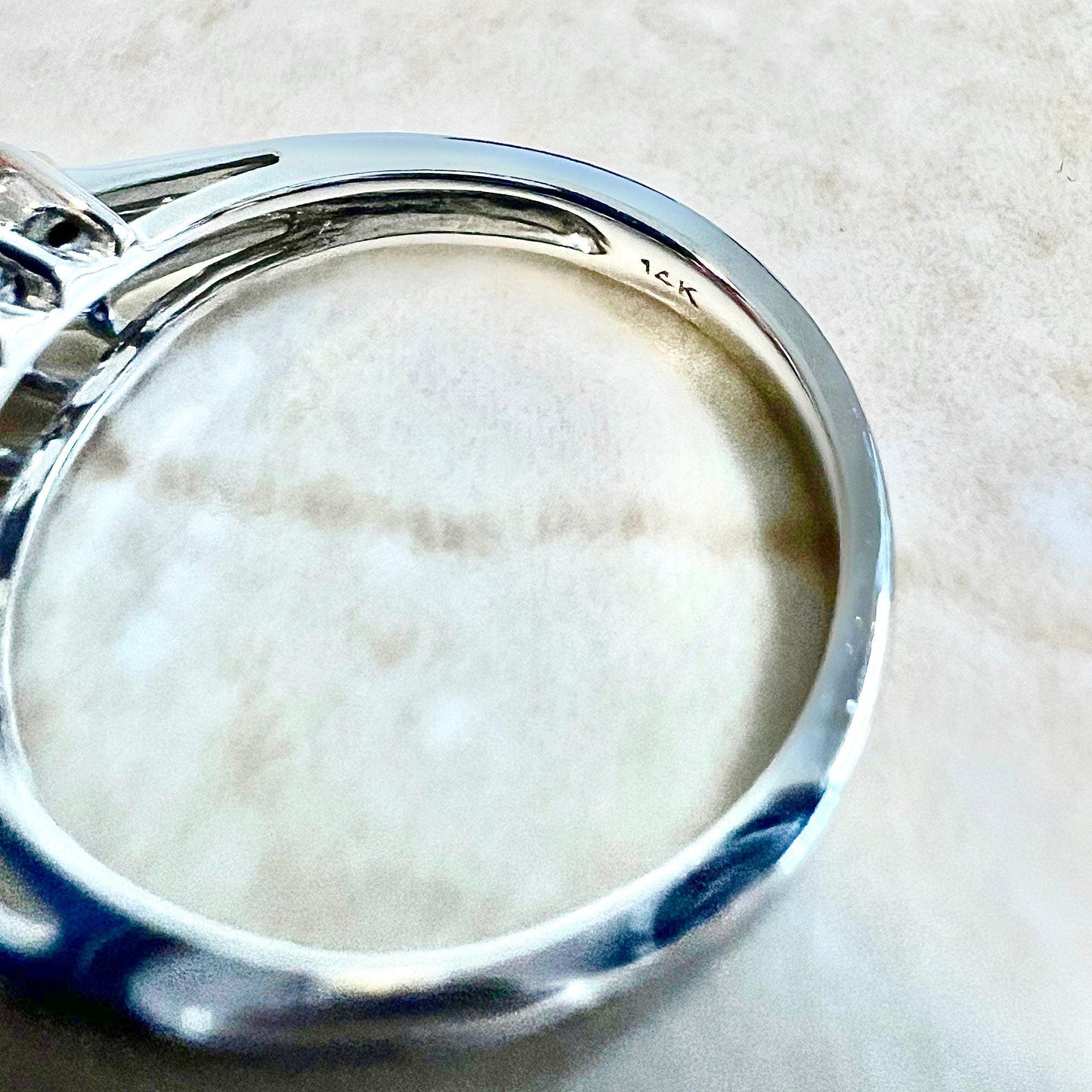 Vintage 14 Karat White Gold Double Row 1 Carat Diamond Ring - WeilJewelry