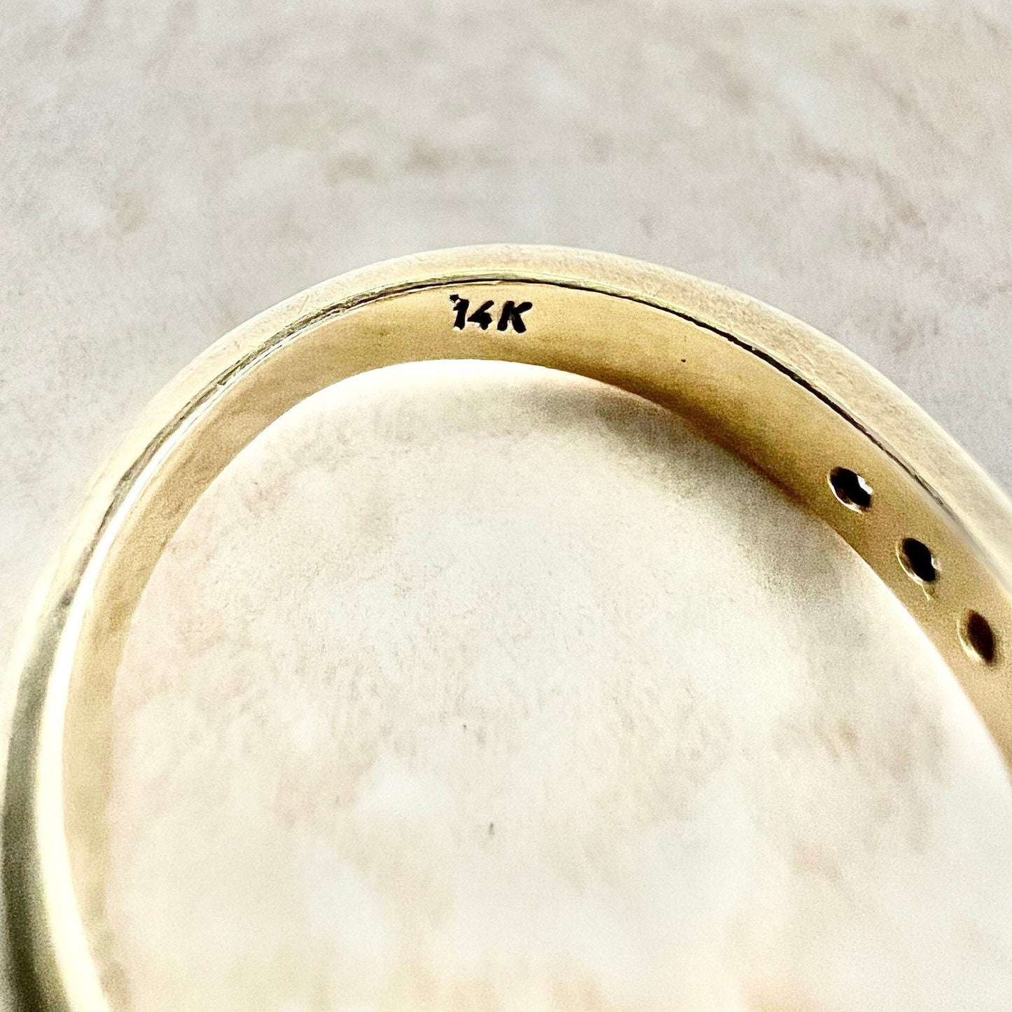 Vintage 14 Karat Yellow Gold 0.45 Carat Diamond Chevron Band Ring - WeilJewelry