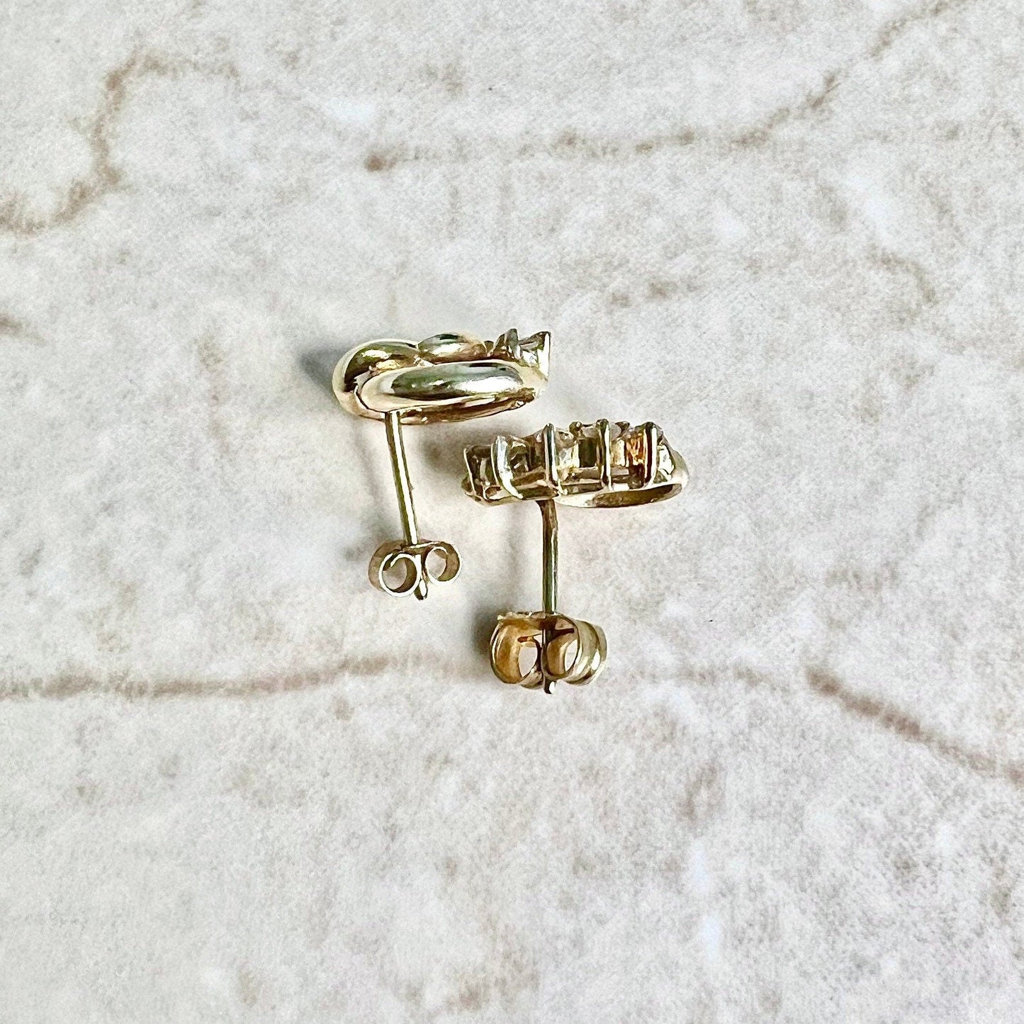 Vintage 14 Karat Yellow Gold 1/4 Carat Diamond Stud Earrings - WeilJewelry