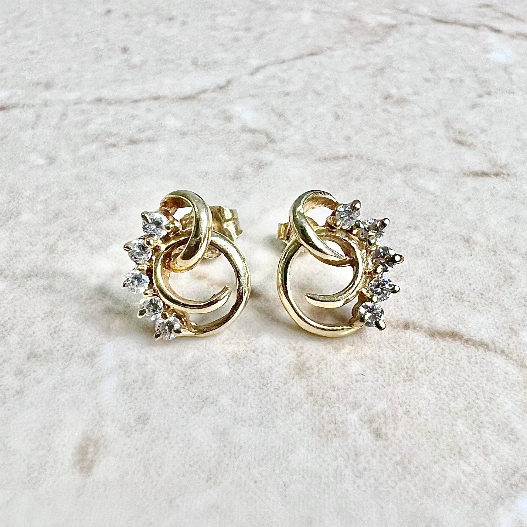14 karat gold diamond studs Clearance