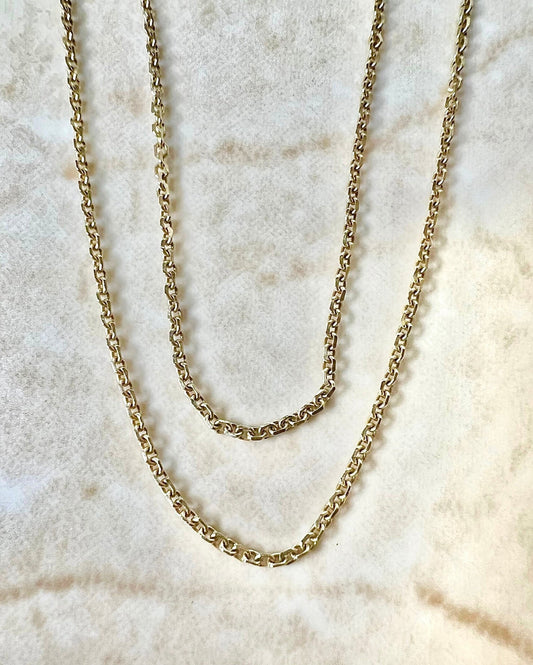 Vintage 14 Karat Yellow Gold 18 Inches Cable Chain Necklace - WeilJewelry