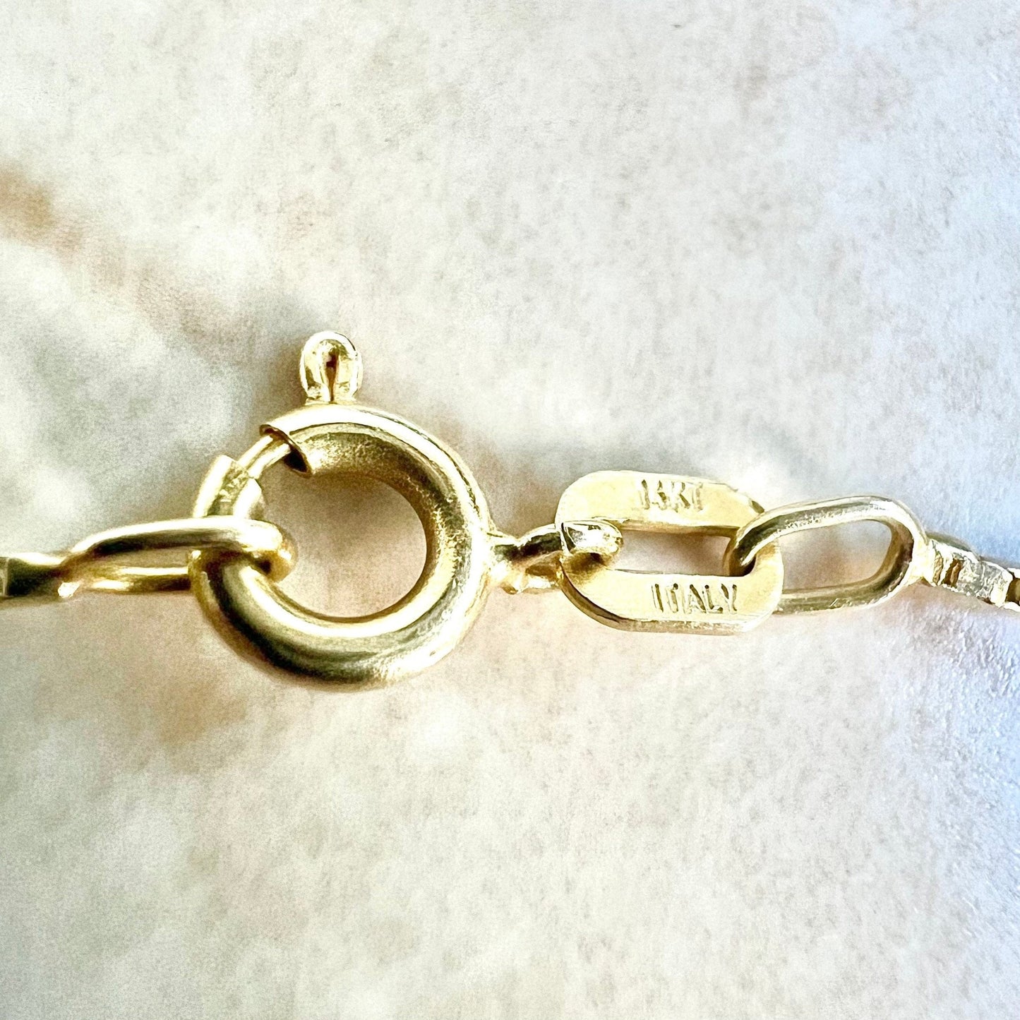 Vintage 14 Karat Yellow Gold 18.50 Inch Box Chain Necklace - WeilJewelry