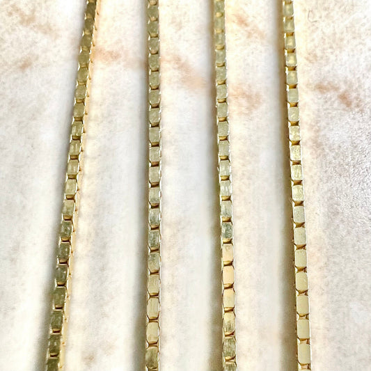 Vintage 14 Karat Yellow Gold 18.50 Inch Box Chain Necklace - WeilJewelry