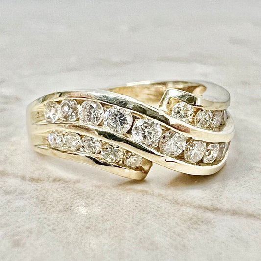 Vintage 14 Karat Yellow Gold 3/4 Carat Diamond Anniversary Ring - WeilJewelry