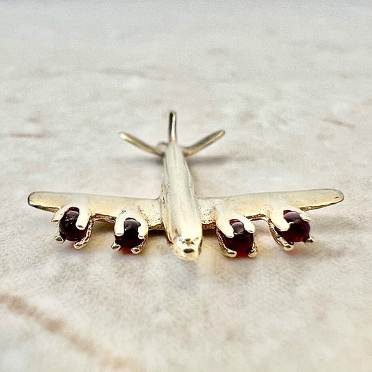 Vintage 14 Karat Yellow Gold Airplane Charm - WeilJewelry