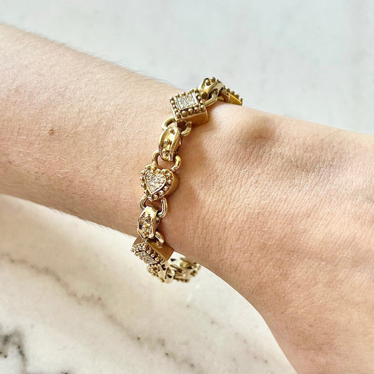 Vintage 14 Karat Yellow Gold Diamond Bracelet - WeilJewelry