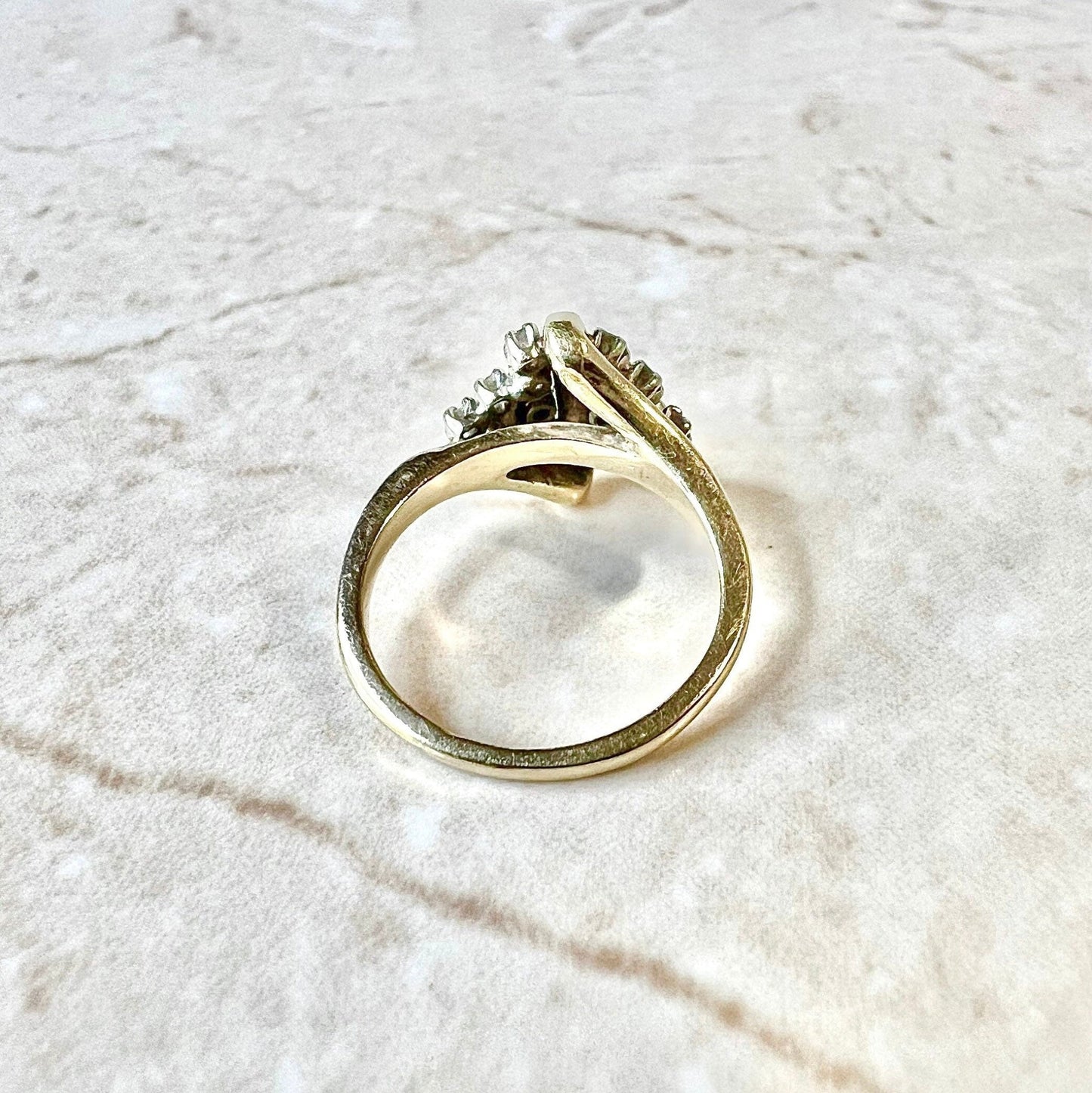 Vintage 14 Karat Yellow Gold Diamond Cluster Ring - WeilJewelry