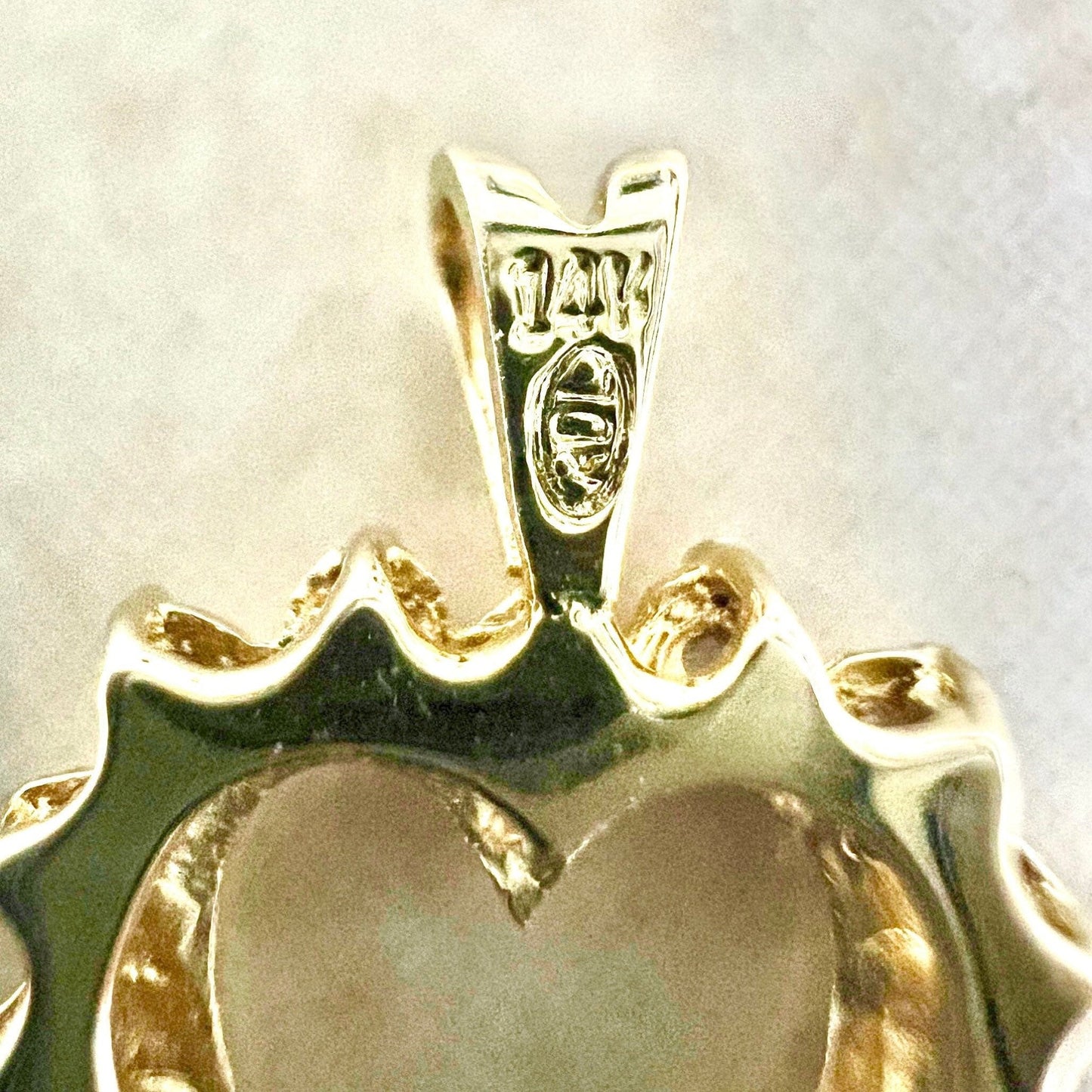 Vintage 14 Karat Yellow Gold Diamond Heart Pendant - WeilJewelry
