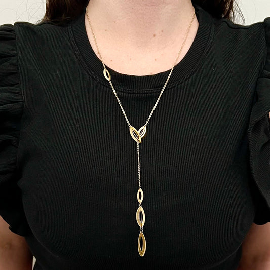 Vintage 14 Karat Yellow Gold Lariat Necklace - WeilJewelry