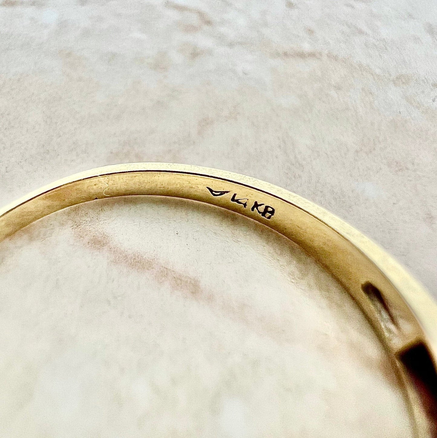 Vintage 14 Karat Yellow Gold Natural Ruby & Diamond Band Ring - WeilJewelry