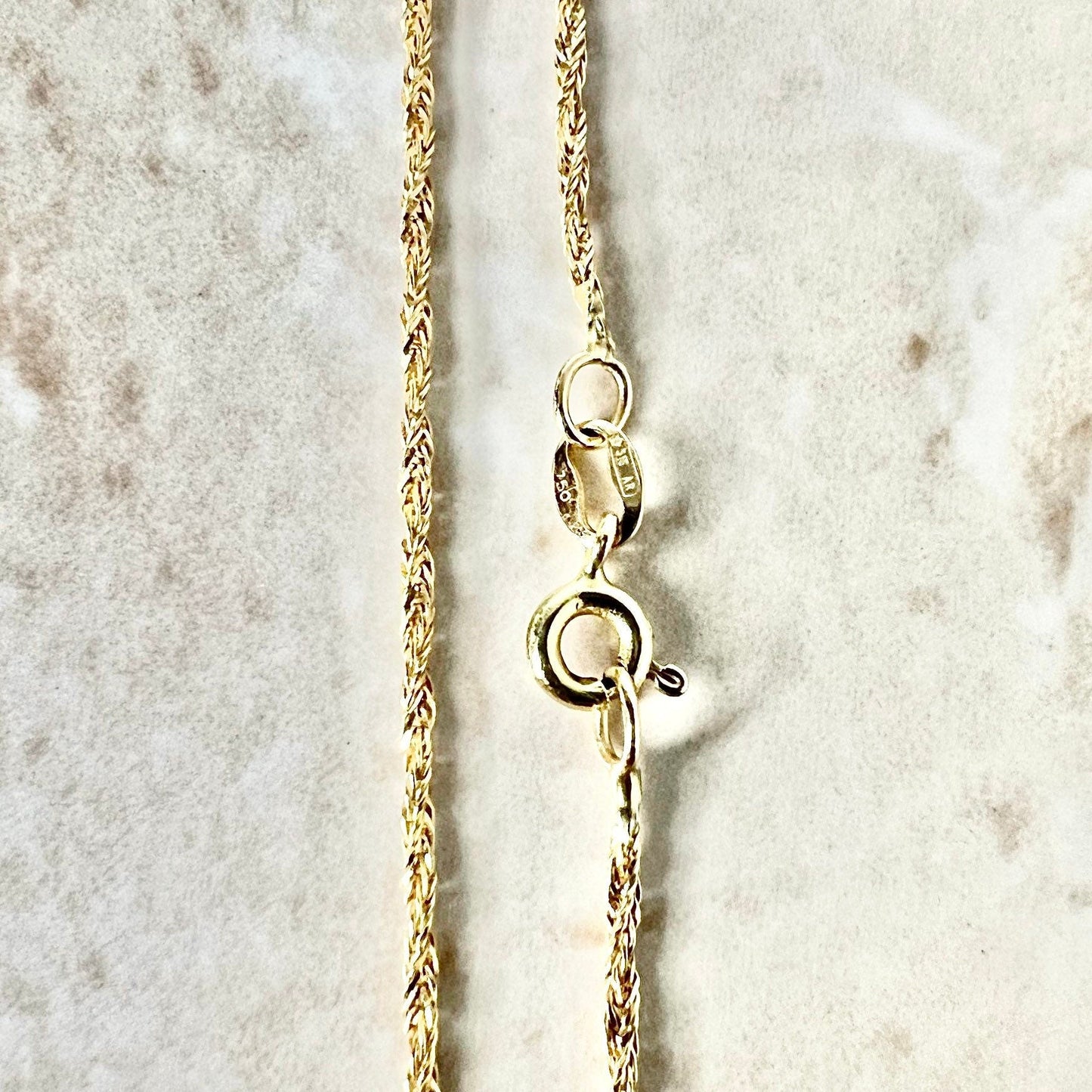 Vintage 18 Karat Yellow Gold 19.75 Inches Twisted Wheat Chain Necklace - WeilJewelry