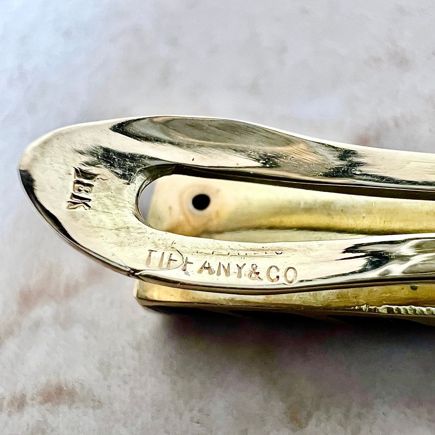 Vintage 18 Karat Yellow Gold & Blue Enamel Tiffany & Co. Tie Clip - WeilJewelry