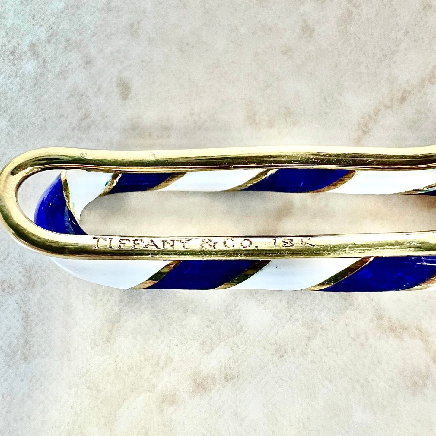 Vintage 18 Karat Yellow Gold & Enamel Tiffany & Co. Tie Clip - WeilJewelry