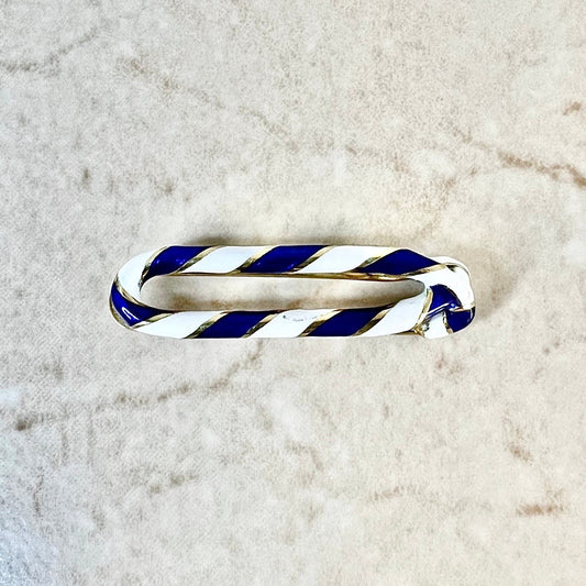 Vintage 18 Karat Yellow Gold & Enamel Tiffany & Co. Tie Clip - WeilJewelry