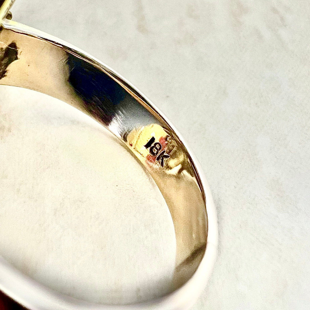 Vintage 18 Karat Yellow & Rose Gold Multicolor Jadeite And Pearl Flower Ring - WeilJewelry