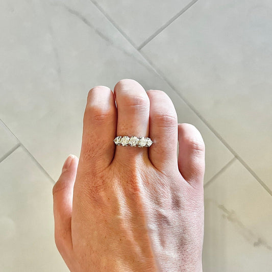 Vintage 1940’s Platinum 1.25 Carat Diamond Five - Stone Ring - WeilJewelry