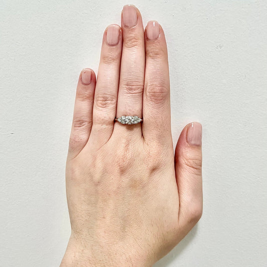 Vintage 1950’s Platinum & 14K White Gold 1/2 Carat Engagement Ring Diamond Ring - WeilJewelry