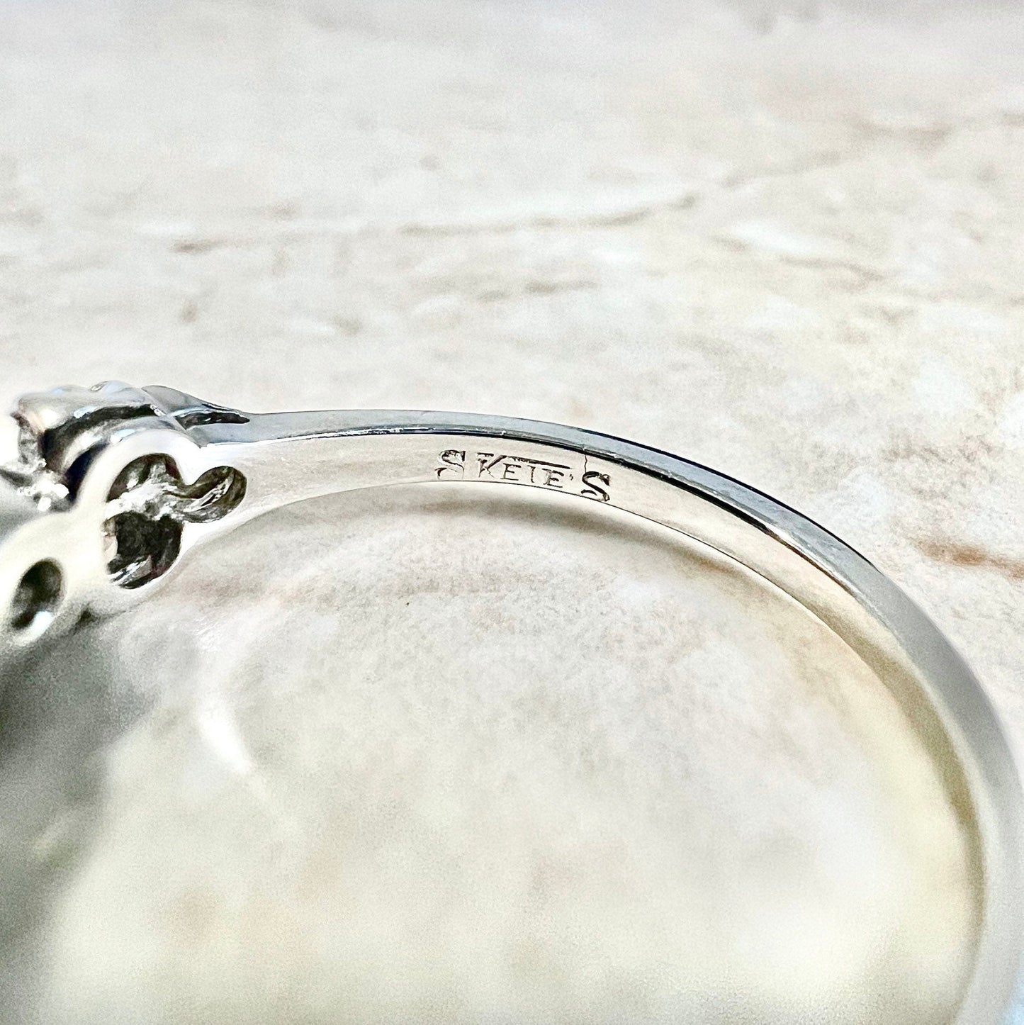 Vintage 1950’s Platinum & 14K White Gold 1/2 Carat Engagement Ring Diamond Ring - WeilJewelry