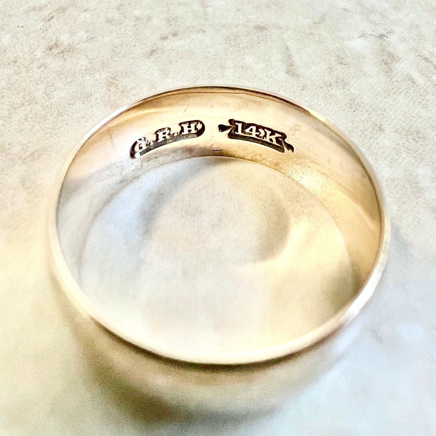 Vintage 1960’s 14 Karat Rose Gold Wedding Band Ring - 7.38 MM - WeilJewelry