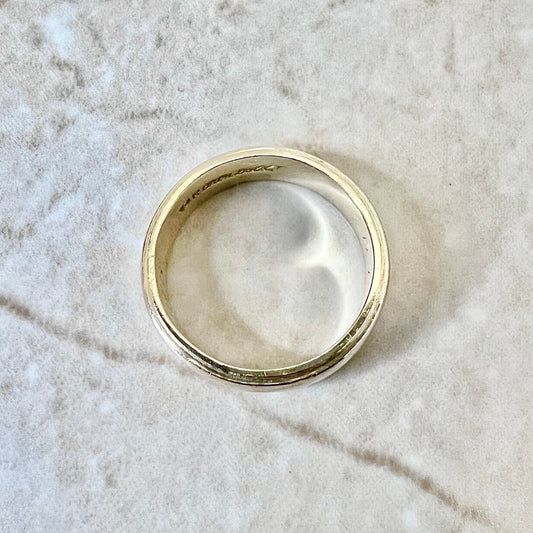Vintage 1970’s Textured 14 Karat Yellow Gold Wedding Band Ring - WeilJewelry