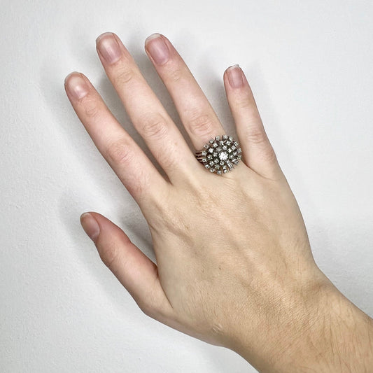 Vintage Art Deco Platinum 1.35 Carat Diamond Cocktail Ring - WeilJewelry