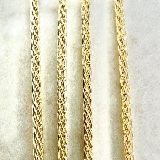 Vintage Italian 20 Inch Solid 14 Karat Yellow Gold Wheat Chain Necklace - WeilJewelry