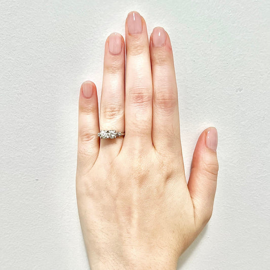 Vintage Late Art Deco 14 Karat White Gold 0.70 Carat Diamond Toi Et Moi Ring - WeilJewelry