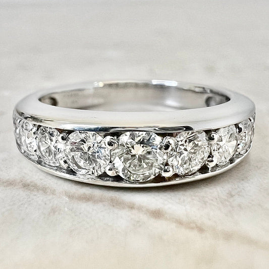 Vintage Platinum 1 Carat Diamond Half - Eternity Ring - WeilJewelry
