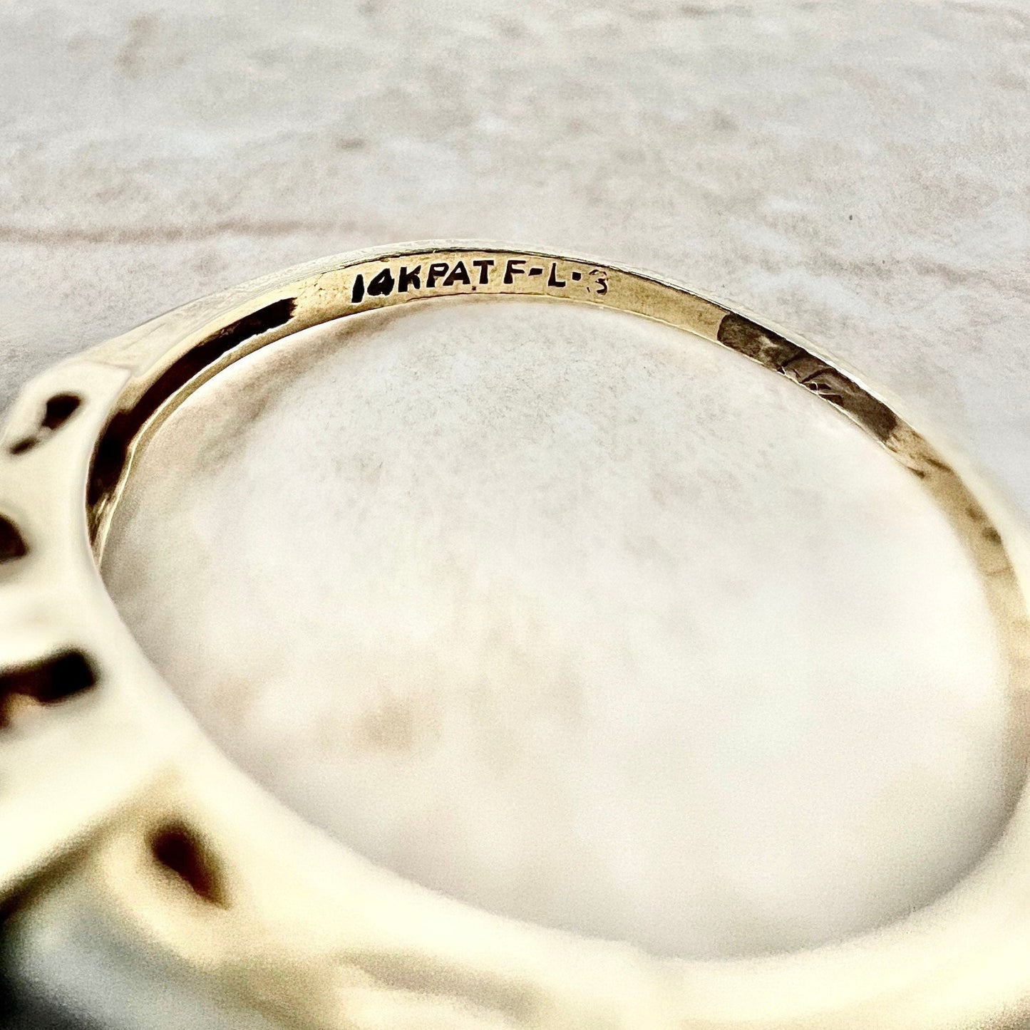 Vintage Retro 14 Karat Gold Diamond Engagement Ring - WeilJewelry