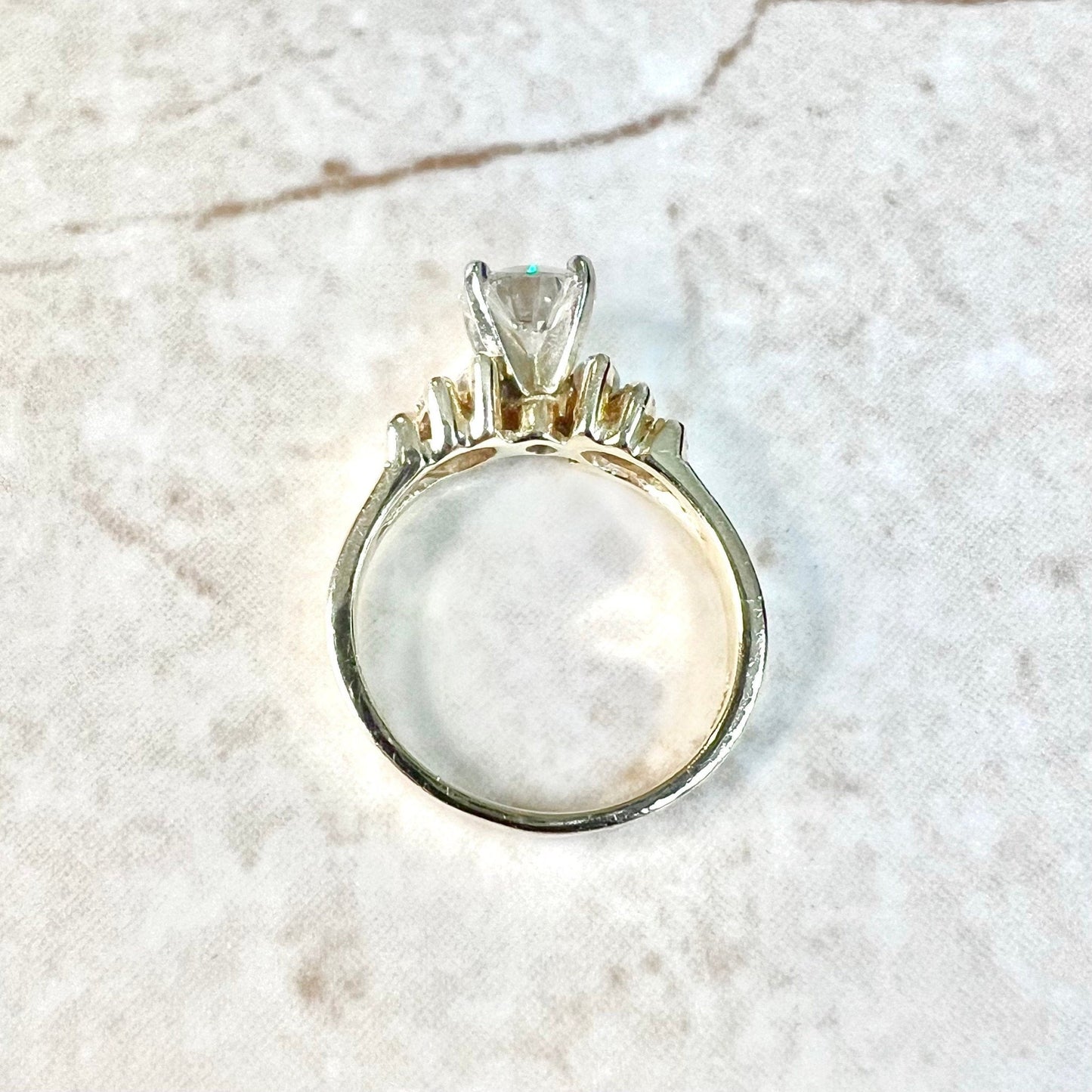Vintage 14 Karat Yellow Gold 2 Carat Diamond Engagement Ring - WeilJewelry