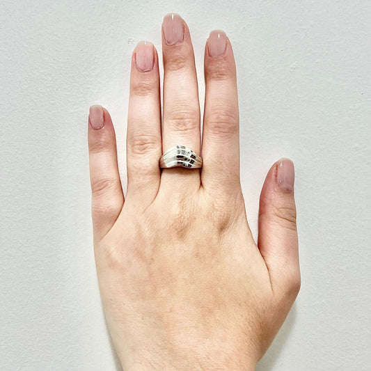 Wavy 14 Karat White Gold Band Ring - WeilJewelry