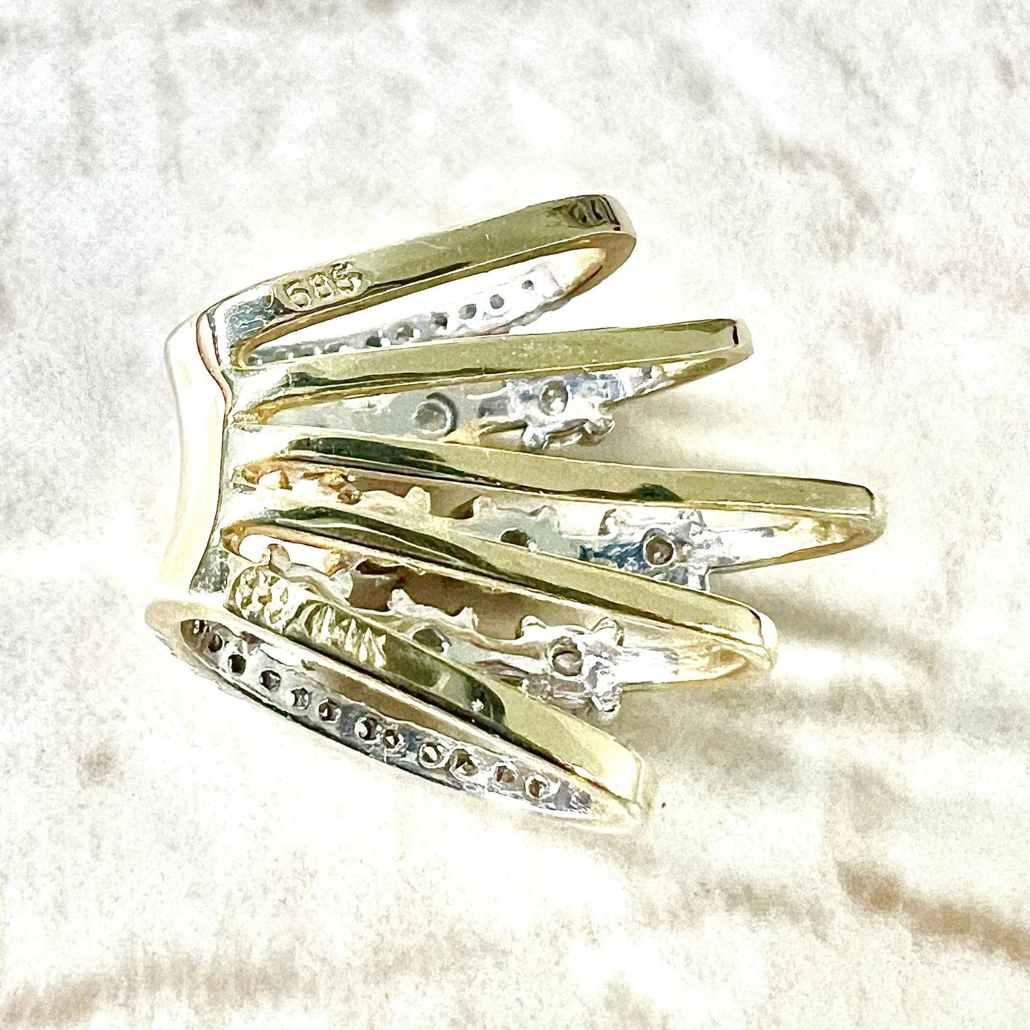 Wide 14 Karat Two - Tone 0.45 Carat Diamond Slide Pendant - WeilJewelry