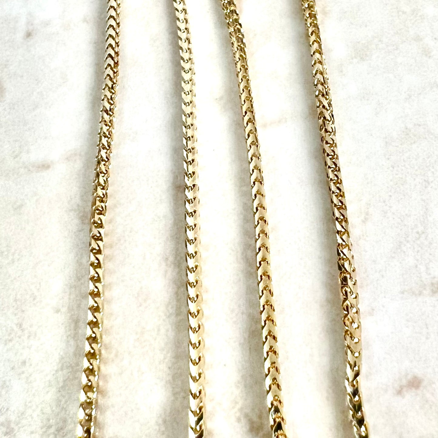 Vintage Italian 14 Karat Yellow Gold Box Chain Necklace - WeilJewelry