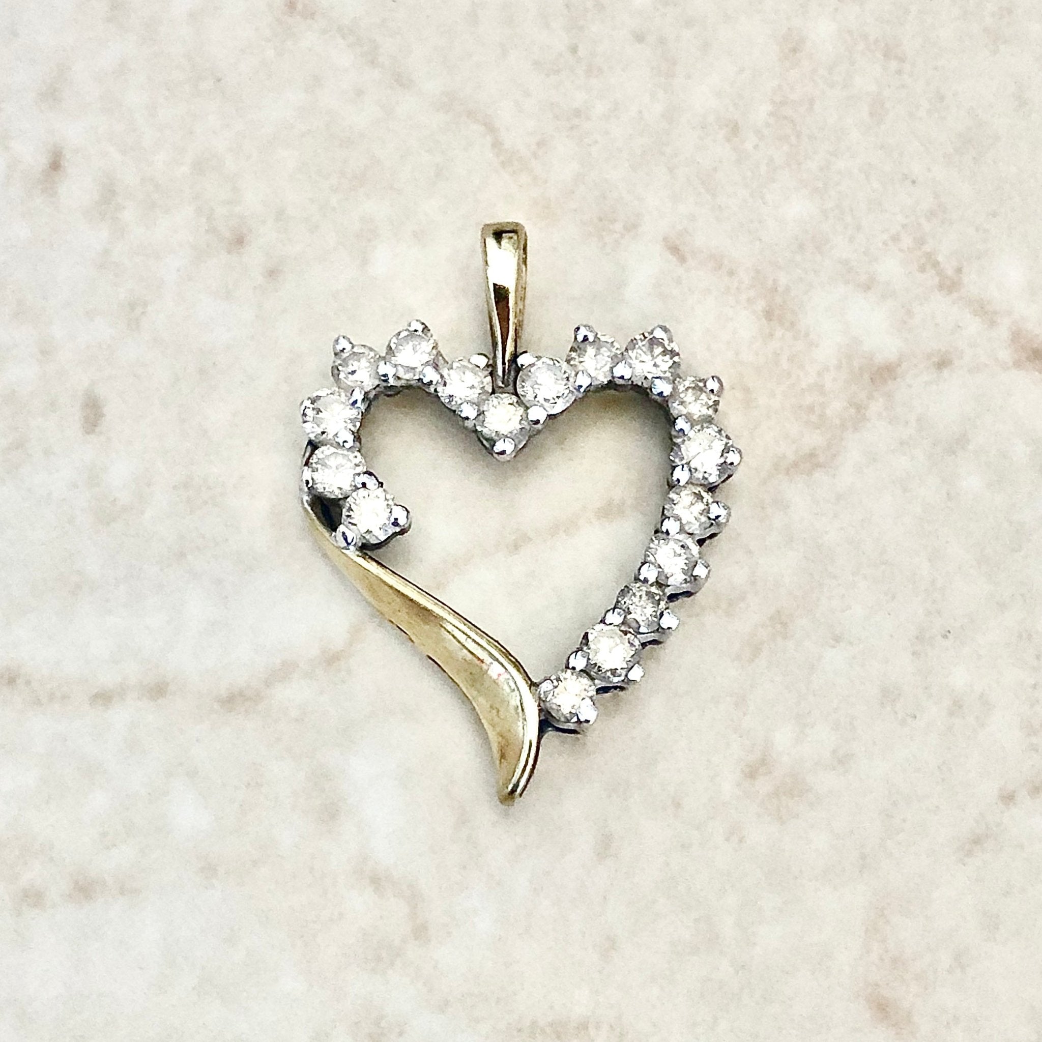 Diamond Heart selling Pendant 10K Gold