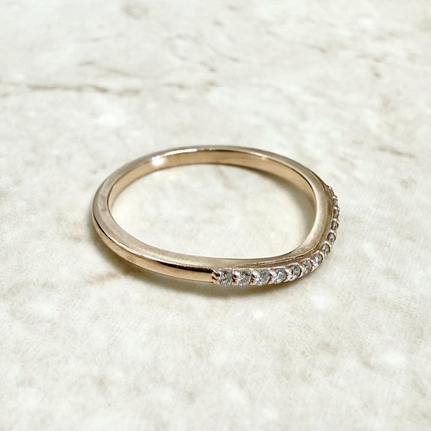 14 Karat Rose Gold 0.15 Carat Natural Diamond Band Ring - WeilJewelry